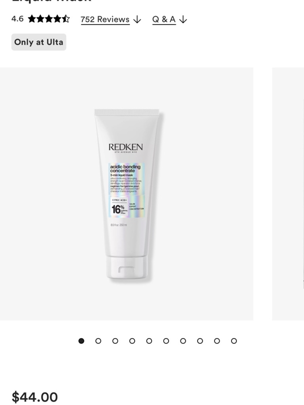 Redken White Tube with Iridescent Label Acidic Bonding Concentrate